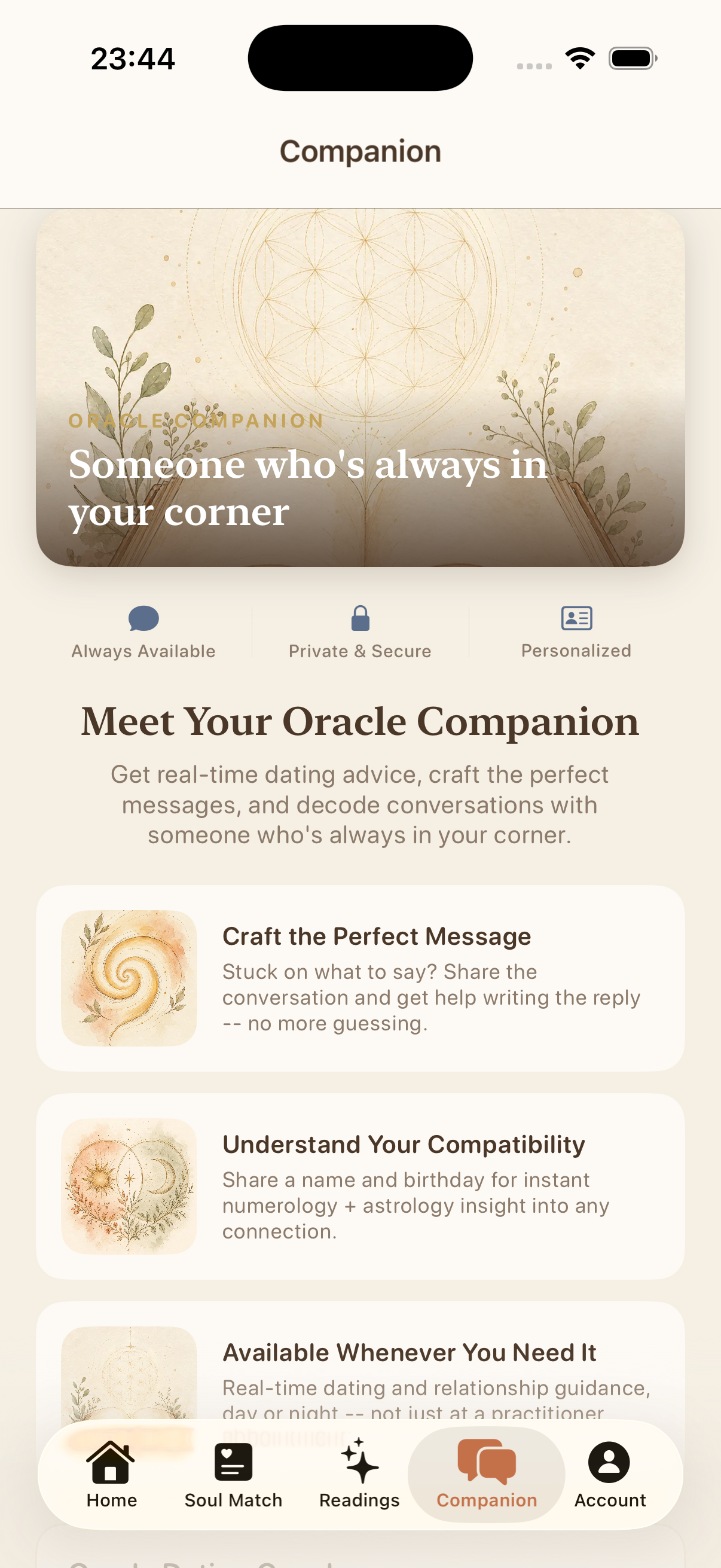 Divine Pair app — meet your Oracle Companion